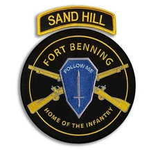 SAND HILL Infantry Embroidered Tab - With Large Home of the Infantry Patch - Wax