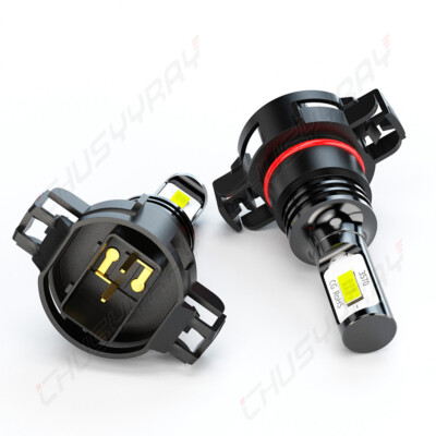 2x PSX24W 2504 Xenon White LED Fog Light Bulbs for 2010-2018 Jeep Wrangler JK JL
