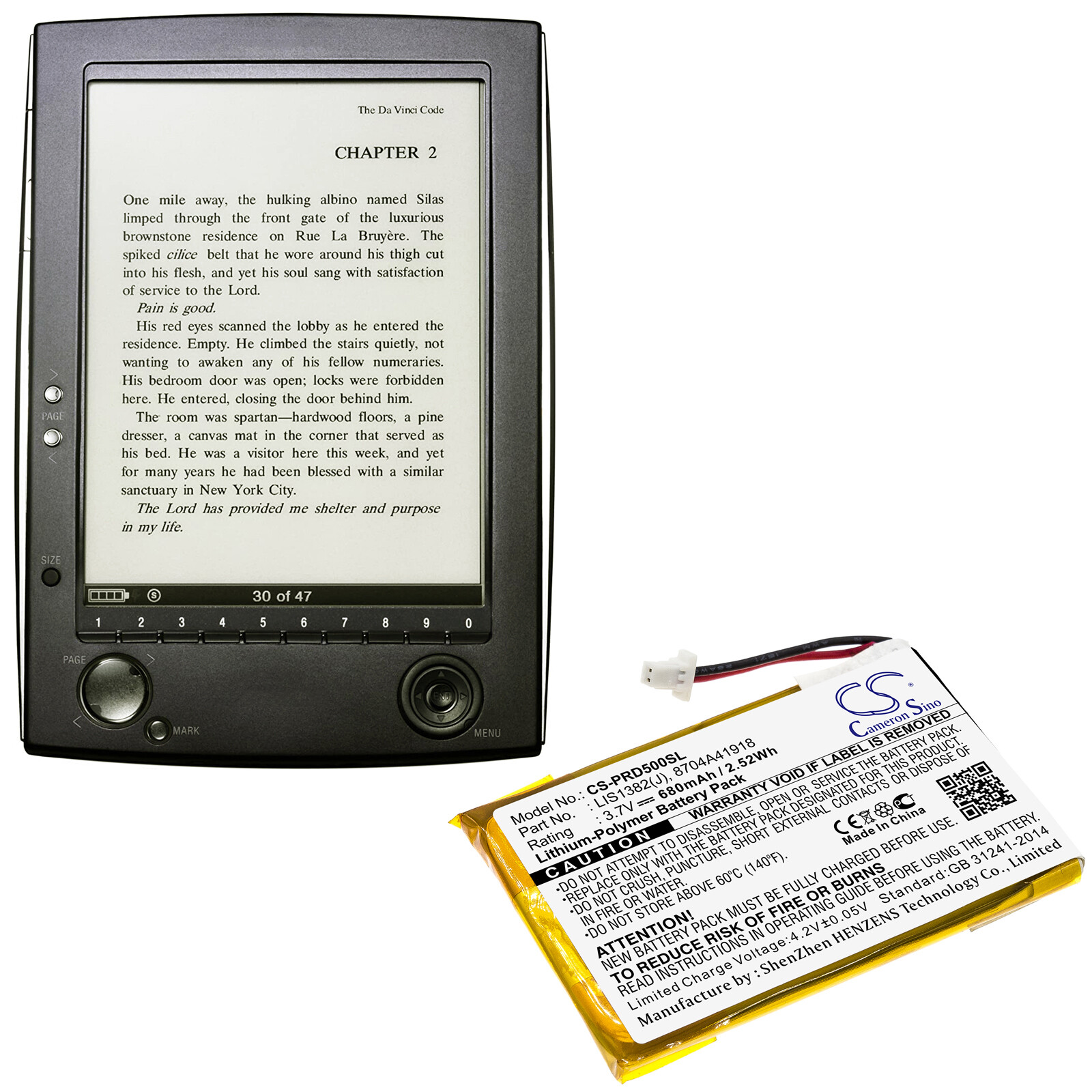 Batterie Rechargeable Pour Sony Reader PRS-600 - 800 MAh Li-Polymère - Remplacement A98927554931