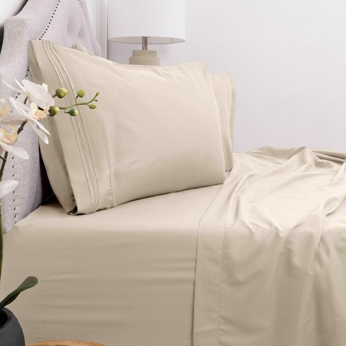 Mikrofaser extra weich 4-teiliges Bettlaken-Set Bettwäsche tiefe Tasche faltenfrei - Bild 27 von 34