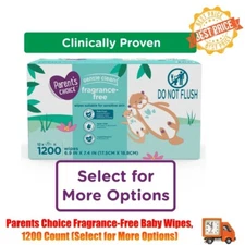 Parents Choice Fragrance-Free Baby Wipes, 1200 Count (Select for More Options)