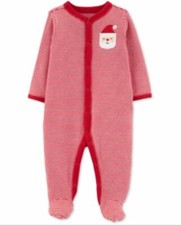 Carter's Baby Infant Boys Girls Footed Santa Christmas Pajamas NWT NB AD4 -3