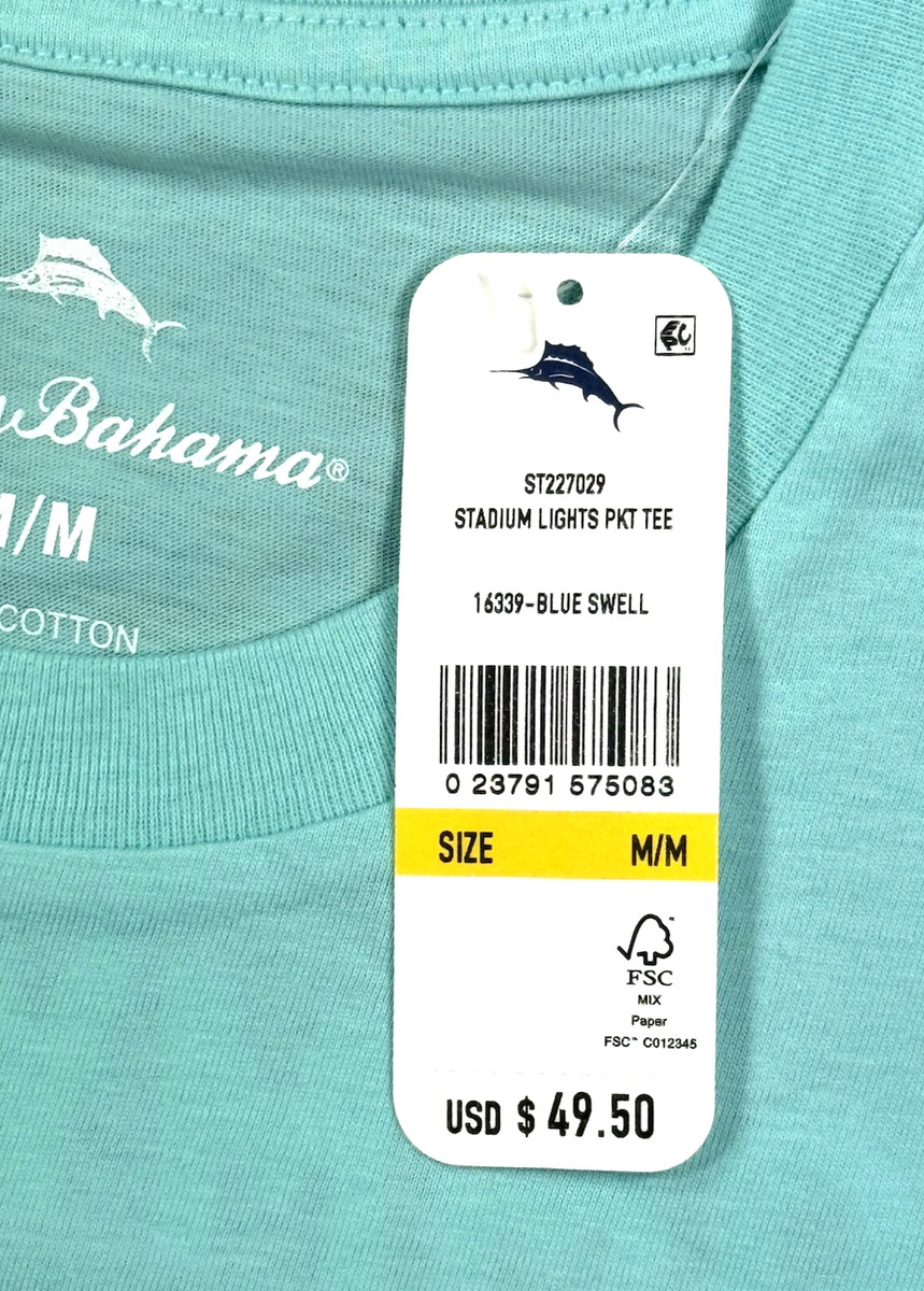 Tommy Bahama Men's Graphic T / Blue Swell-Pocket / STADIUM LIGHTS View 6