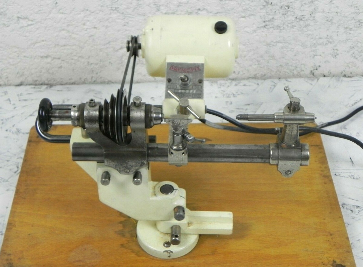 Tornio da orologiaio DREMOFIX vintage elettrico a pedale mandrino