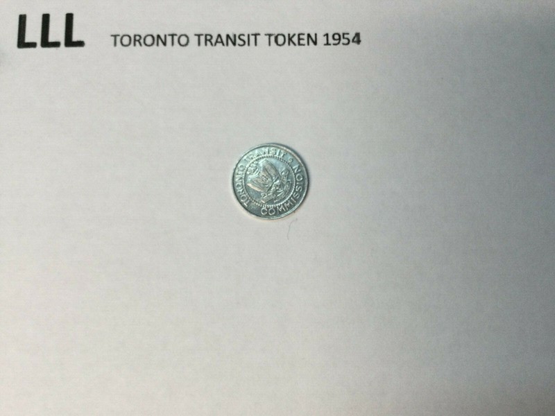 COIN TORONTO TRANSIT TOKEN 1954