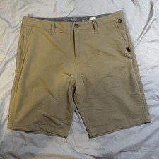 Quiksilver Men's Amphibian Shorts Dryflight Water Repellent Sz 34 Khaki Stretch