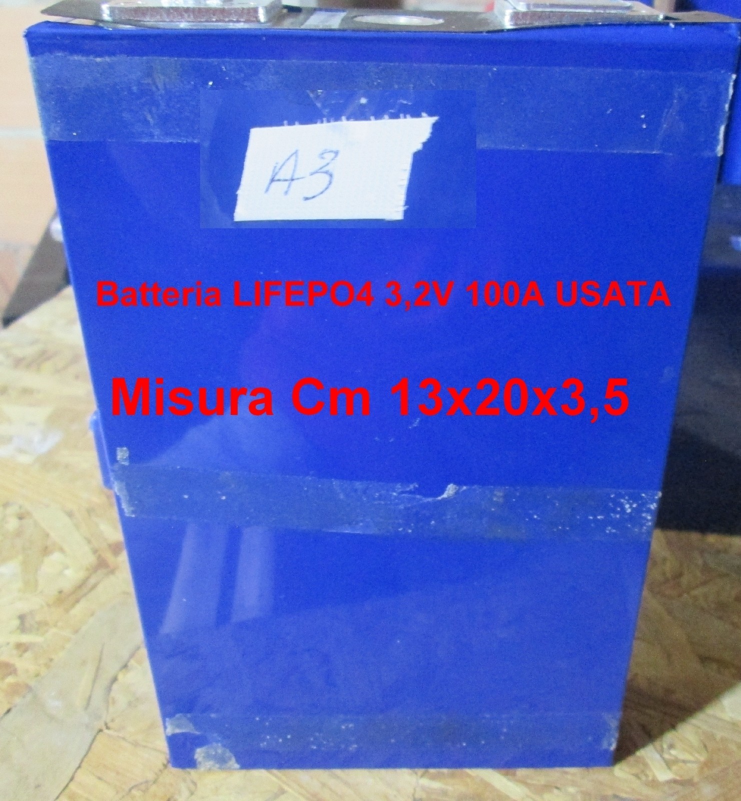 A3 BATTERIA MODULO CELLA LiFePo4 3,2V 100Ah UPS CAMPER FOTOVOLTAICO CASA USATA