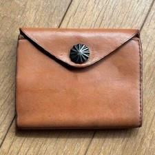 RRL Ralph Lauren Concho-button Leather Wallet Brown Bi-fold Casual Unisex New