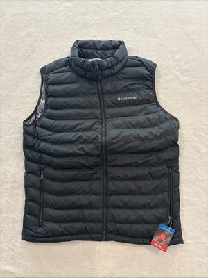 Columbia Omni-Heat Puffer Vest Womens Small Black Insulated Full Zip Quilted XL