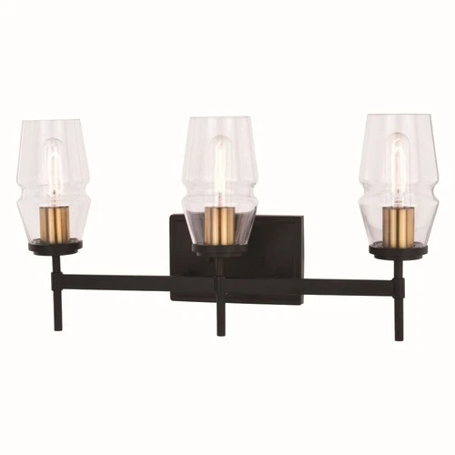 Warren 3-Light Bathroom Light in Mid-Century Modern Style 11.25 Inches Tall and - Picture 1 of 9
