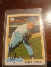 Dennis Leonard Signed Authenic 1978 Topps Kansas City Royals Autograph