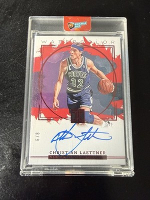 Panini Impeccable 2022-23 Watercolor Christian Laettner Auto WCS-CLT 8/9
