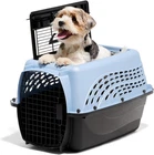 Dog Crates for Small Dogs & Cat Carriers, Two-Door Plastic Pet Kennel, Top & Fro