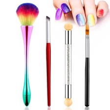 DANNEASY 4Pcs Nail Art Brushes Dust Brush For Acrylic Nails Ombre Brush...