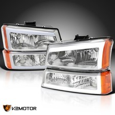 Fits 2003-2007 Chevy Silverado 1500 02-06 Avalanche Led Tube Headlightsbumper