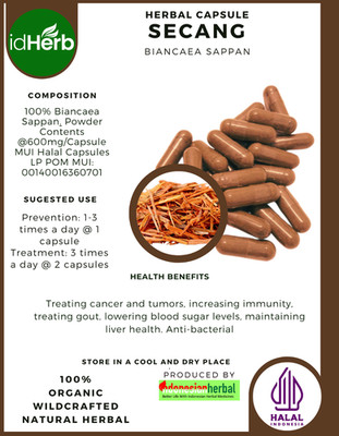 [idHerb] 100-800 Kapseln Secang Biiana Sappan Sappanwood Bio WildCrafted