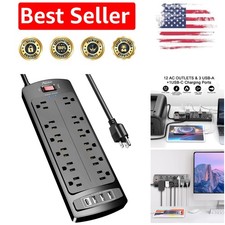 Smart Surge Protector with 12 Outlets and 4 USB Ports, 2700 Joules Safety