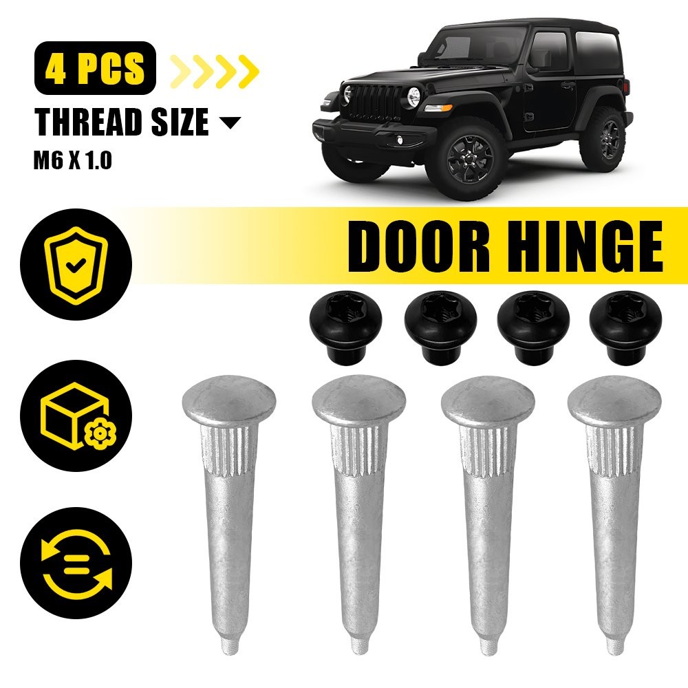 4x For Jeep Wrangler 2007-2018 Door Hinge Pin Nuts Bolts Repair Kit Set US