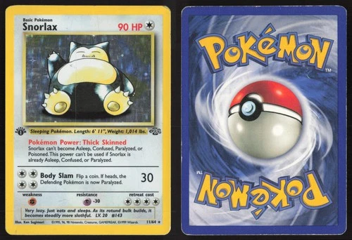 Pokemon TCG | Snorlax 11/64 | Jungle Holo Rare 1st Edition Holo | MP