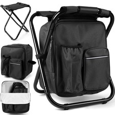 Portable Backpack Stool Cooler Chair Heavy Duty 250 LBS Folding Fishing Seat