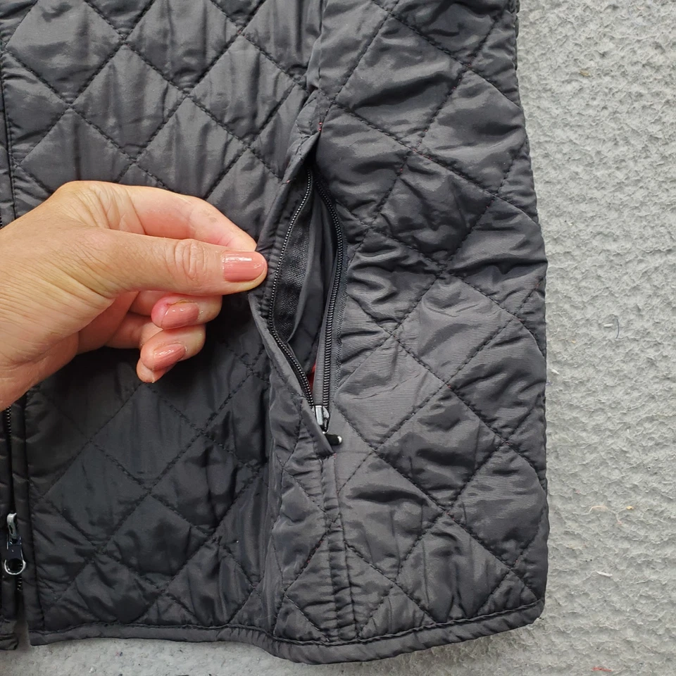 Chaleco Acolchado Relativity Mujer Grande Negro Nylon Calce Clásico Sin Mangas Cremallera Completa Foto 3 de 4