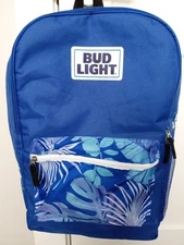 Blue Bud light Beer Case 24 Can Insulated Soft Sided Pockets Cooler Back Pack