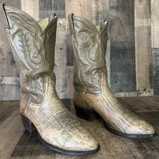 Tony Lama Vintage Gold Label Cowboy Boots Mens 11 D