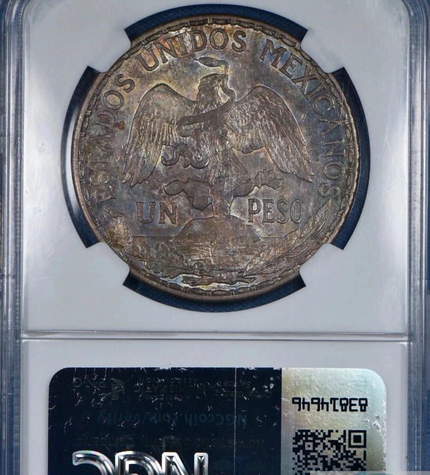 1913-Mexico-“Caballito" Un Peso-NGC AU 55 - Stunning Color-Classic World Coin - Image 4 of 4