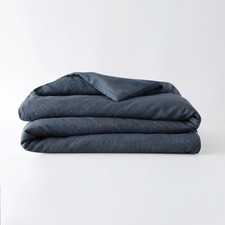 Baloo 100 French Linen Duvet Cover for Weighted Blanket Navy Blue - 42"x72"...