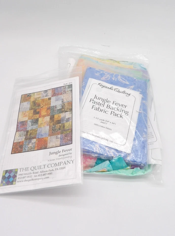 Jungle Fever Quilt Kit Designed by Karen Montgomery Pastel w/ Backing 40"x48" - Image 4 of 4