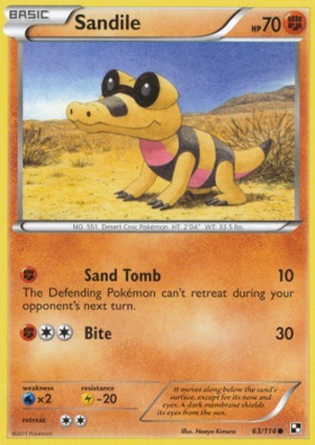 x4 Sandile - 63/114 - Common Pokemon Black & White M/NM