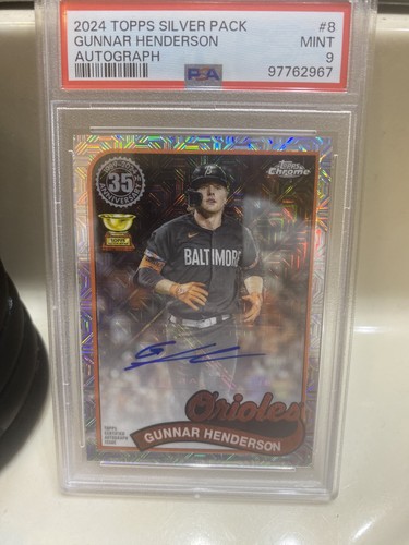 2024 Topps Chrome Silver Pack Gunnar Henderson Series 2 Auto Rookie RC PSA 9 