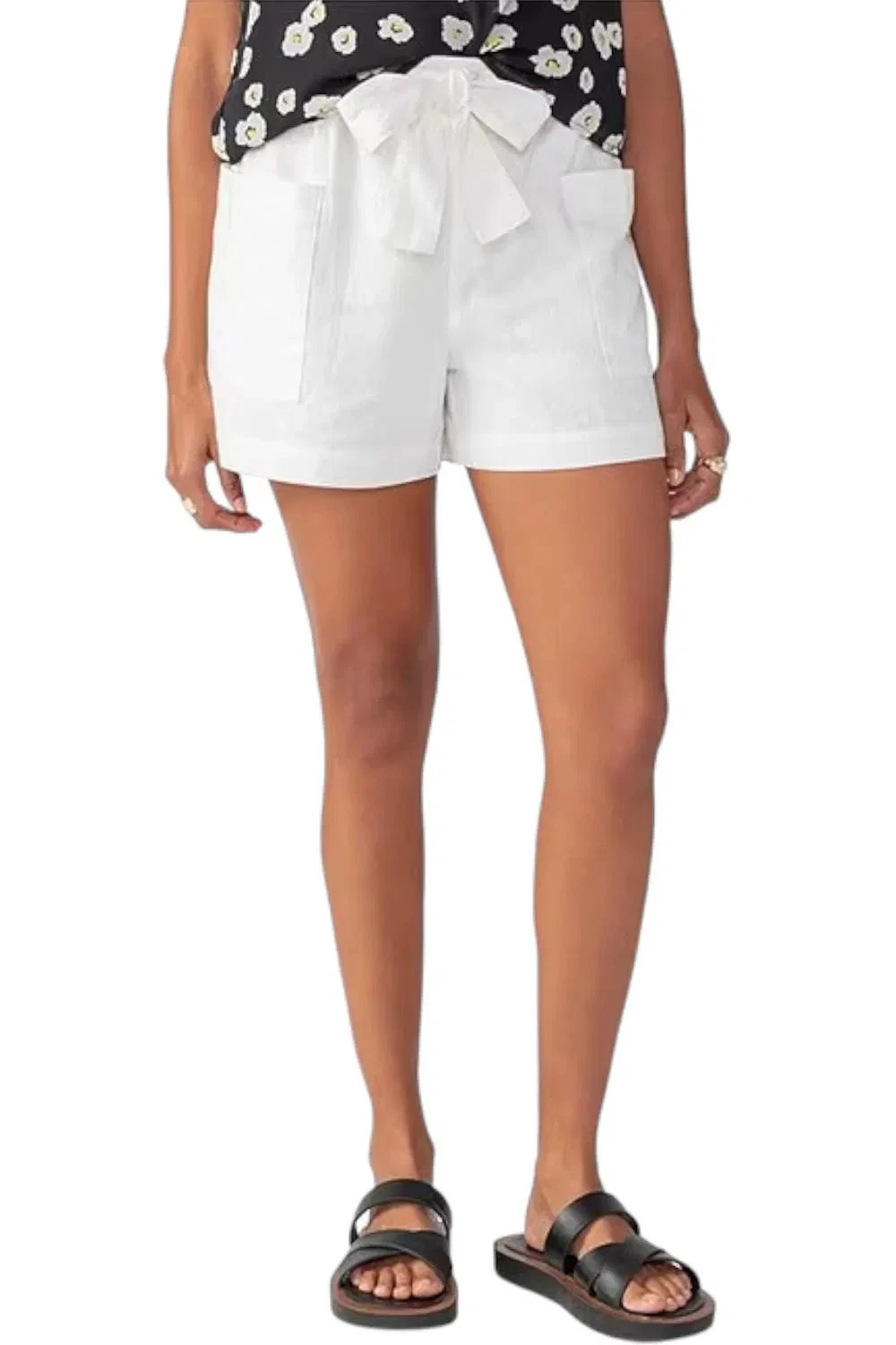 Sanctuary Malibu Mid Rise Linen Shorts Ivory