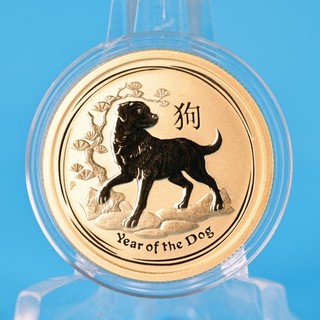 Australien 25 Dollars 2018 Lunar Year of the Dog 1/4 OZ Gold 9999 ST
