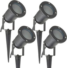 4 Pack GU10 Outdoor Garden Spike Ground Mount or Watt Light IP65 Matt Black SPB