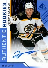 2018-19 UPPER DECK SP AUTHENTIC ROOKIE AUTO #178 JEREMY LAUZON BOSTON BRUINS