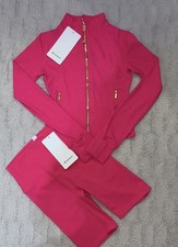 Gymshark Pink Women's S Sweatsuit Set Jacket Pants Zip Pocket High Neck