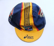 ~ Vintage ASICS BIANCHI Mercatone Uno Albacom Cycling Cap - Italy, L'Eroica  ~