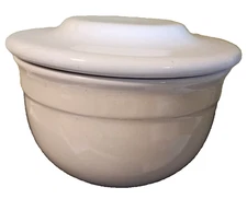 Emile Henry White Butter Bell Keeper Pot Dish Ceramic Pottery France (73A)