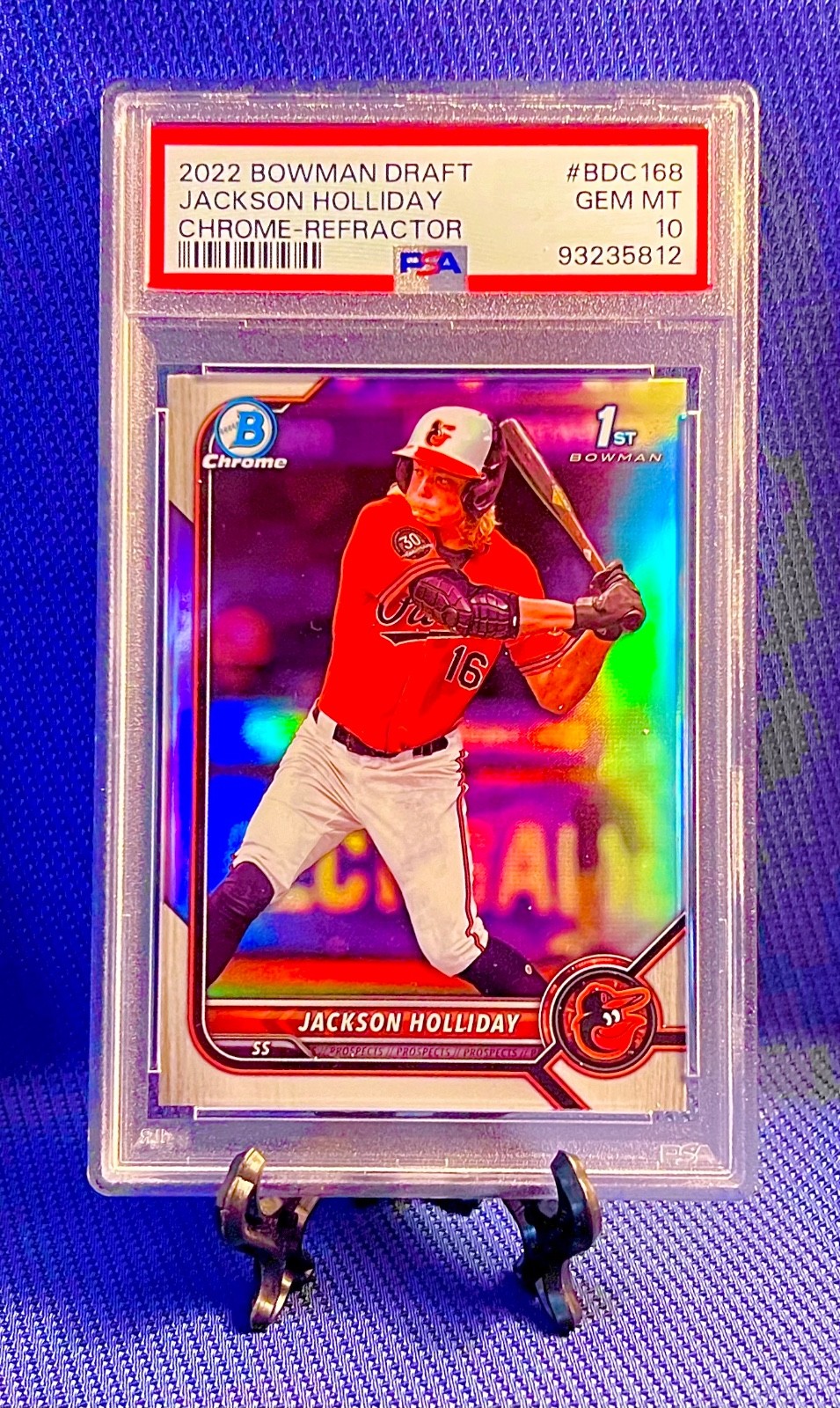 Jackson Holliday 2022 Bowman Draft 1st Chrome Refractor #BDC168 PSA 10 GEM MINT