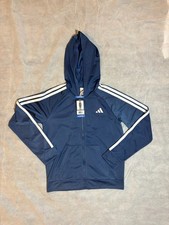 Adidas Jacket Mens Youth L 14/16 Blue Full Zip Athletic Hoodie