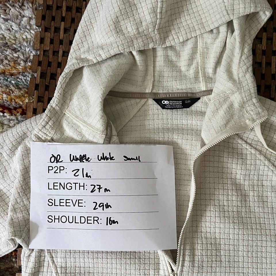 Sudadera con Capucha Outdoor Research Texturada Waffle Grid Tech Polar Blanca Para Mujer Pequeña S Foto 3 de 3