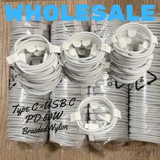 Fast USB C To USB C Cable 3A 60W PD Braided Cord For iPhone/Samsung/Android Lot