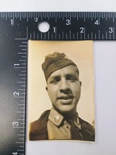 WWII Era Soldier Portrait Snapshot Photograph Military Uniform