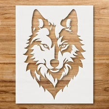 Majestic Wolf Running Wildlife Decor Stencil for Nature - Inspired Art - Stenci…
