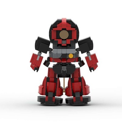 MOC Building Blocks SD Dom Red Mecha Warrior DIY Model Ornament Collection