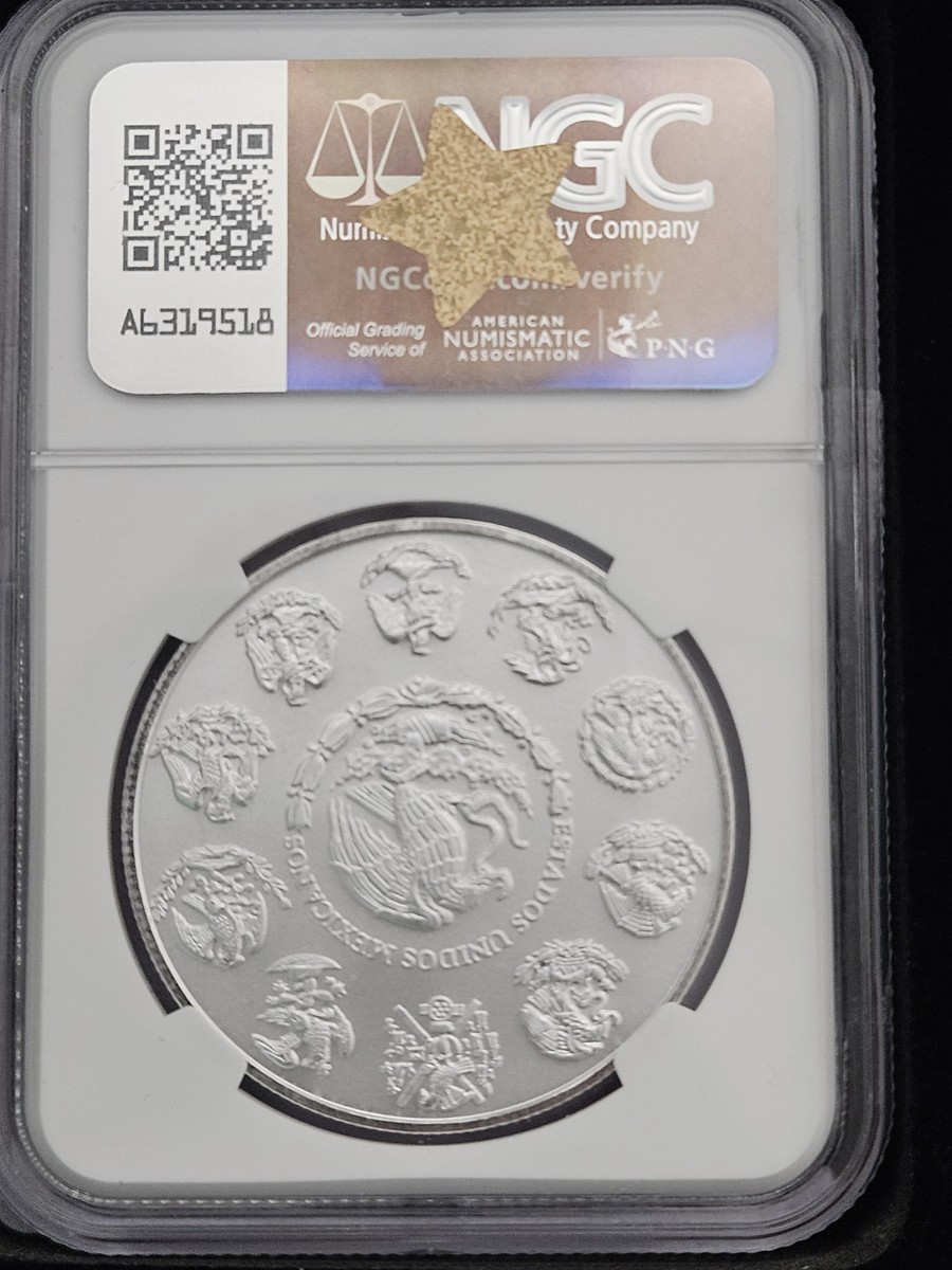 2010 Mo Mexico 1 Onza Silver Libertad NGC MS70 Perfect Grade BU