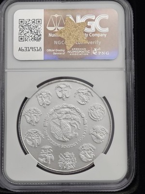 2010 Mo Mexico 1 Onza Silver Libertad NGC MS70 Perfect Grade BU