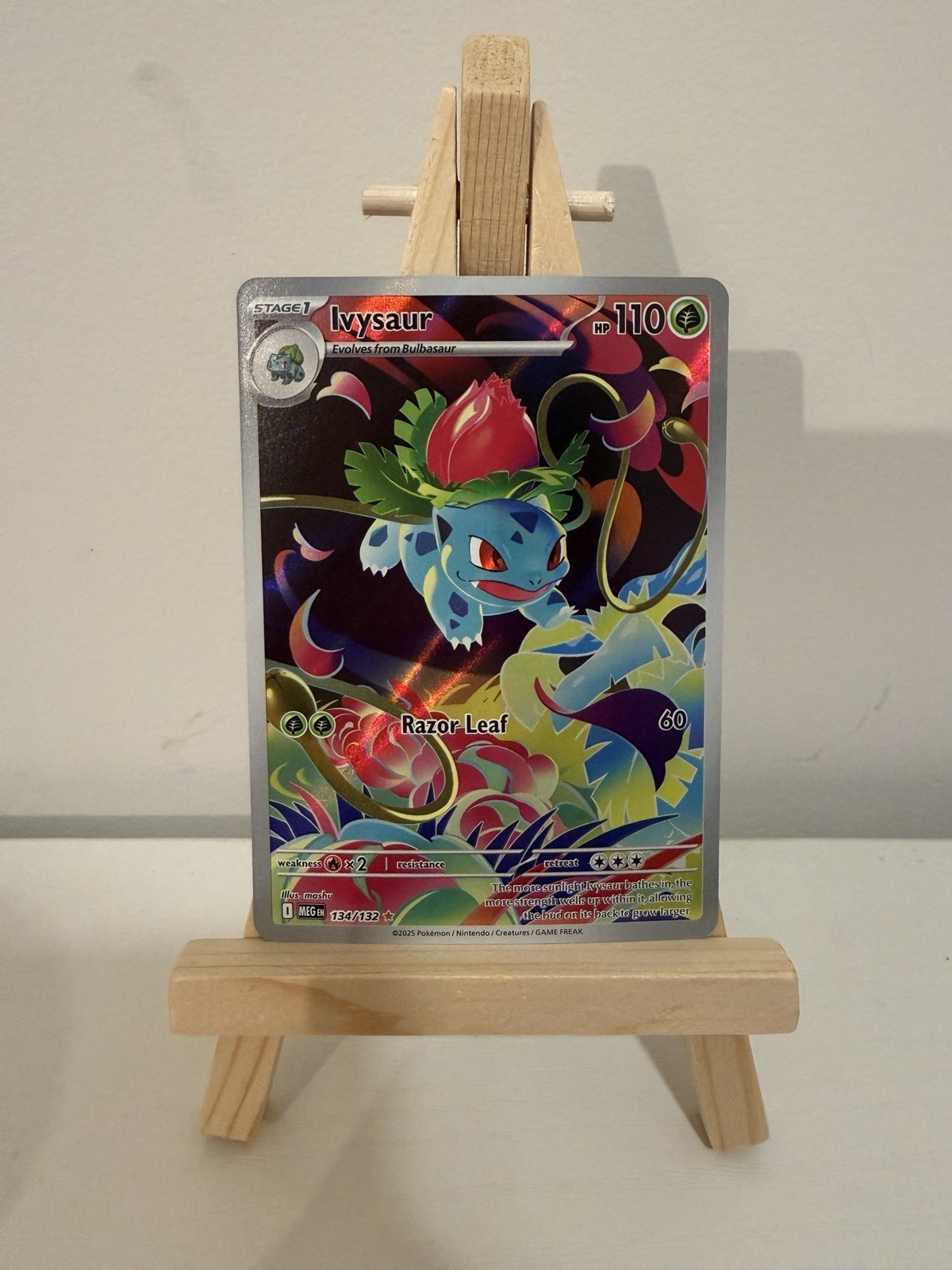 Pokémon TCG Ivysaur Mega Evolution #134/132 Illustration Rare, Mint Condition