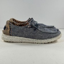 Hey Dude Wendy Chambray Lapis Blue "denim" slip On Shoes Women's Size 7